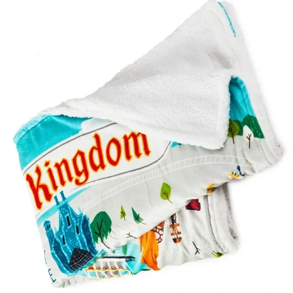 New Walt Disney World 50th Anniversary Magic Kingdom Map Throw Blanket Fleece - Picture 5 of 5
